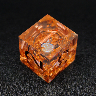 Yellow Flurry Line RPG Resin Dice Set Krusu DND Untuk Hadiah Dan Koleksi