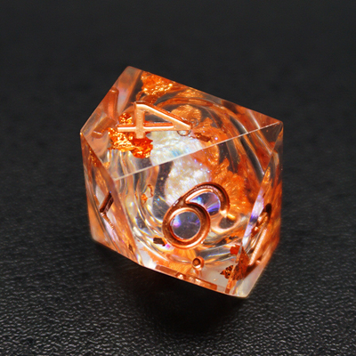Yellow Flurry Line RPG Resin Dice Set Krusu DND Untuk Hadiah Dan Koleksi