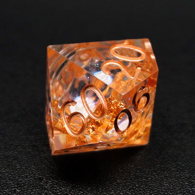Yellow Flurry Line RPG Resin Dice Set Krusu DND Untuk Hadiah Dan Koleksi