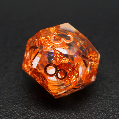 Yellow Flurry Line RPG Resin Dice Set Krusu DND Untuk Hadiah Dan Koleksi