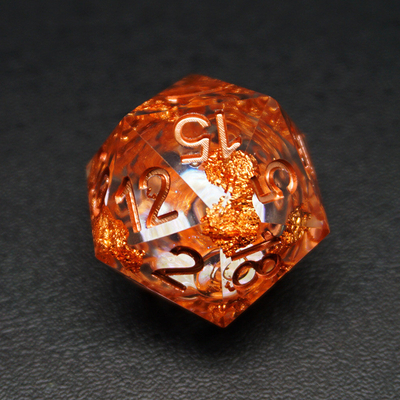 Yellow Flurry Line RPG Resin Dice Set Krusu DND Untuk Hadiah Dan Koleksi