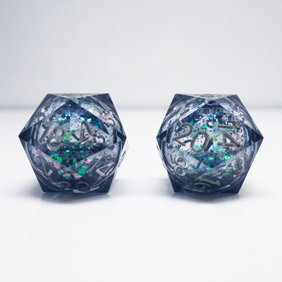 Satu Sequined Liquid Flow Sand Resin Dice# Dnd#Rpg#Coc Smooth Edge
