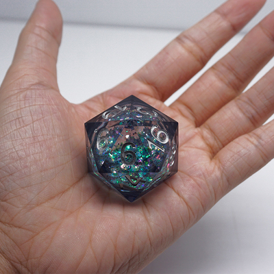 Satu Sequined Liquid Flow Sand Resin Dice# Dnd#Rpg#Coc Smooth Edge