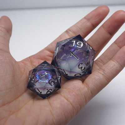 Satu Sequined Liquid Flow Sand Resin Dice# Dnd#Rpg#Coc Smooth Edge
