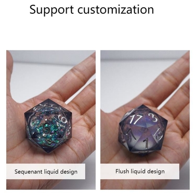 Satu Sequined Liquid Flow Sand Resin Dice# Dnd#Rpg#Coc Smooth Edge