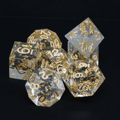 Handcraft Gold Foil Resin RPG Dice Set Naga Dan Saluran#Dnd#Rpg#Coc