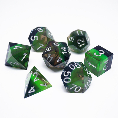 Set dadu digital resin hijau multi -faceted permainan tablet dadu#rpg#dnd#coc