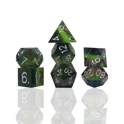 Set dadu digital resin hijau multi -faceted permainan tablet dadu#rpg#dnd#coc