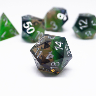 Set dadu digital resin hijau multi -faceted permainan tablet dadu#rpg#dnd#coc