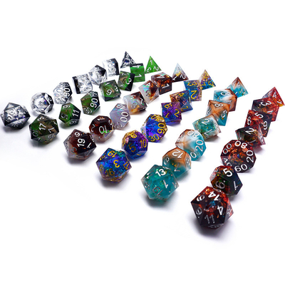 Set dadu digital resin hijau multi -faceted permainan tablet dadu#rpg#dnd#coc
