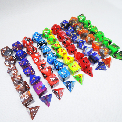 Poly Color Resin Dice Set#Rpg#Dnd#Coc Marmer Pola Preminum dan Mewah