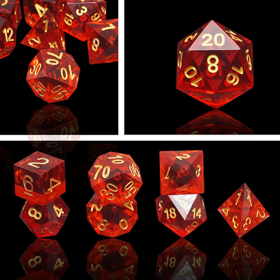 Multi -Color Resin material Dice Set#Rpg#Dnd#Coc Transparan