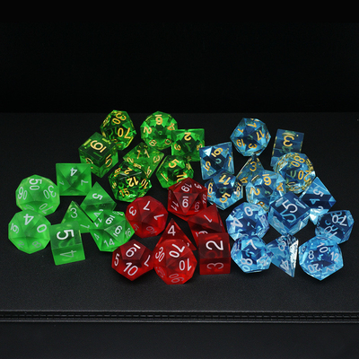 Multi -Color Resin material Dice Set#Rpg#Dnd#Coc Transparan