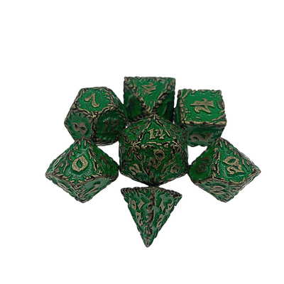 Red Tree Vine Metal Multi -Face Dice Collection Game Desktop Dnd&amp;Rpg&amp;Coc