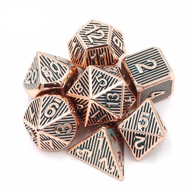 Vertical Metal Multi Face Dice Game Desktop Dnd Rpg Coc Warna Perunggu