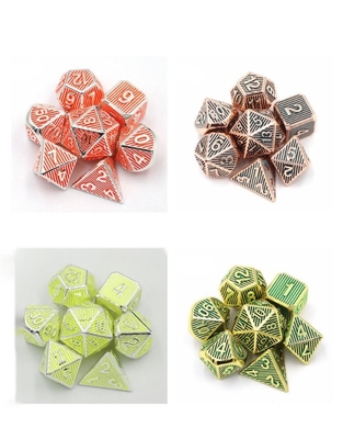 Vertical Metal Multi Face Dice Game Desktop Dnd Rpg Coc Warna Perunggu