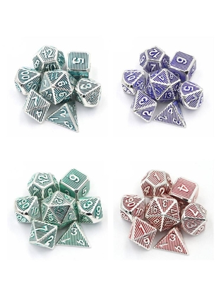 Vertical Metal Multi Face Dice Game Desktop Dnd Rpg Coc Warna Perunggu
