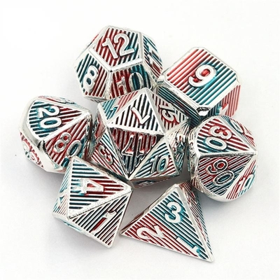 Digital Metal RPG Dice Warna Strip Vertikal Dnd Coc Gaya Mewah