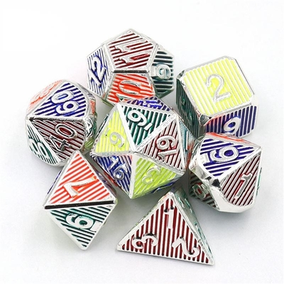 Digital Metal RPG Dice Warna Strip Vertikal Dnd Coc Gaya Mewah