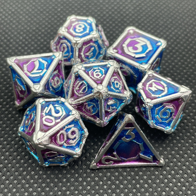Game Desktop Metal Multi Face RPG Dice Set Dnd Coc Berwarna Berbagai