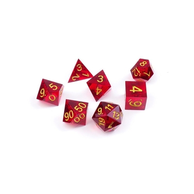 Set dadu resin alami buah delima merah permainan desktop domain sihir favorit petualangan dnd dadu