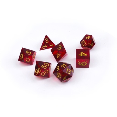 Set dadu resin alami buah delima merah permainan desktop domain sihir favorit petualangan dnd dadu