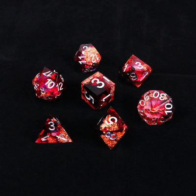 Putih foil emas resin alami multi -faceted permainan desktop Dice Border Gate