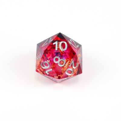 Putih foil emas resin alami multi -faceted permainan desktop Dice Border Gate