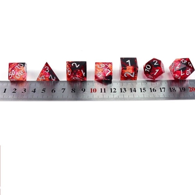 Putih foil emas resin alami multi -faceted permainan desktop Dice Border Gate