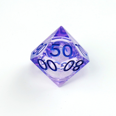 Ungu Putih aliran pasir langit nomor resin multi -faceted permainan dadu suite naga dan dungeon kota dnd dadu