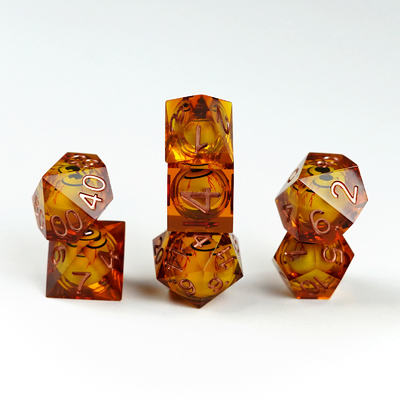 Tetap terjaga sampai larut malam Eyead plus kuning resin desktop game dadu set dnd dadu