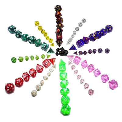 Set dadu mini resin game desktop warna permen