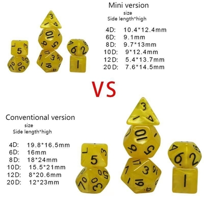 Set dadu mini resin game desktop warna permen