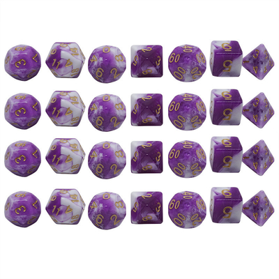 Blue Marble Natural Resin RPG Karakter Bermain dadu buatan tangan