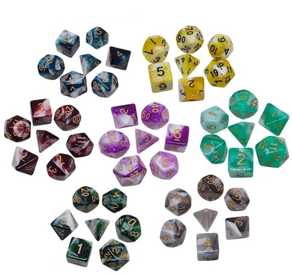 Blue Marble Natural Resin RPG Karakter Bermain dadu buatan tangan
