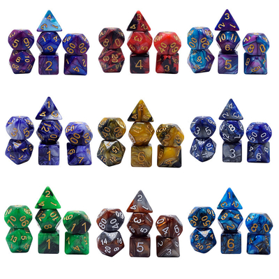 Blue Marble Natural Resin RPG Karakter Bermain dadu buatan tangan