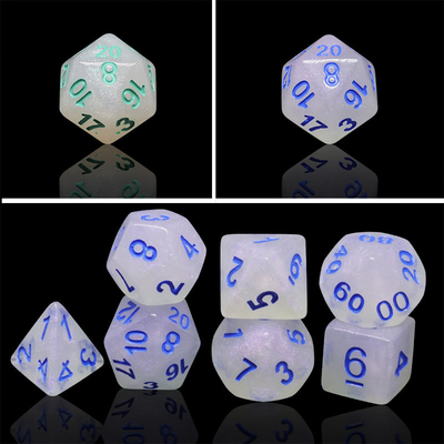 Kerikil halus resin RPG Dice Kerajinan tangan Resin Polyhedral Dice