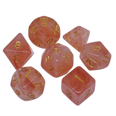 Sharp Edge Orange Smoke Multi-sided Resin Dice Untuk Anak-anak Latihan Mental Aritmatika Matematika