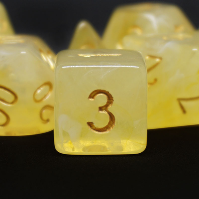 Sharp Edge Orange Smoke Multi-sided Resin Dice Untuk Anak-anak Latihan Mental Aritmatika Matematika