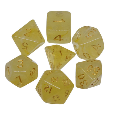 Sharp Edge Orange Smoke Multi-sided Resin Dice Untuk Anak-anak Latihan Mental Aritmatika Matematika