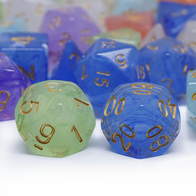 Sharp Edge Orange Smoke Multi-sided Resin Dice Untuk Anak-anak Latihan Mental Aritmatika Matematika