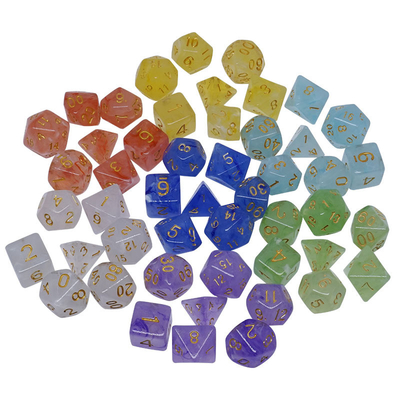 Sharp Edge Orange Smoke Multi-sided Resin Dice Untuk Anak-anak Latihan Mental Aritmatika Matematika