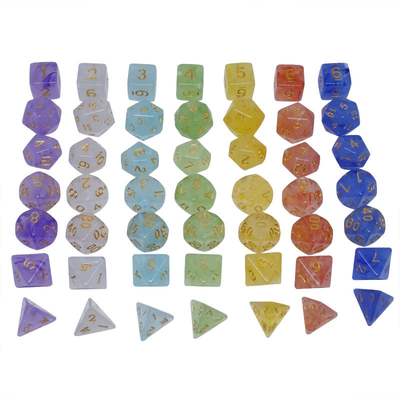 Sharp Edge Orange Smoke Multi-sided Resin Dice Untuk Anak-anak Latihan Mental Aritmatika Matematika