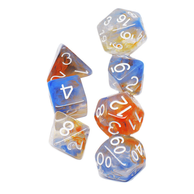 Dua Untaian Asap Tambahkan Bersama Resin RPG Dice Desktop Game Dice Set