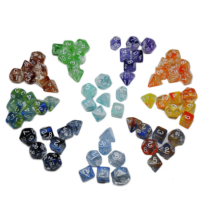 Dua Untaian Asap Tambahkan Bersama Resin RPG Dice Desktop Game Dice Set