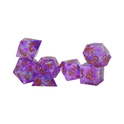 Roumine dan warna strip resin karakter bermain multi -noodle dadu set Naga dan Dungeon dnd dadu