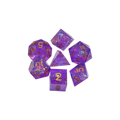 Roumine dan warna strip resin karakter bermain multi -noodle dadu set Naga dan Dungeon dnd dadu