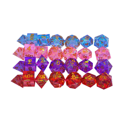 Karakter resin strip biru dan warna bermain multi -noodle dadu set Naga dan Dungeon dnd dadu