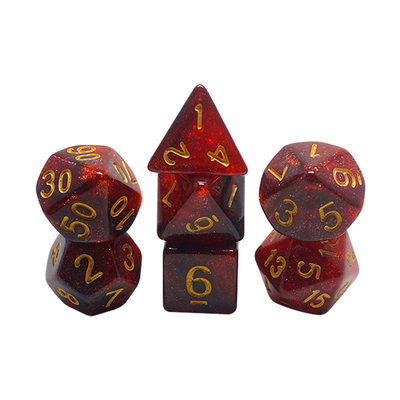 Merah, ungu dan hitam 3 -warna resin dadu suite naga dan dungeon dnd dadu