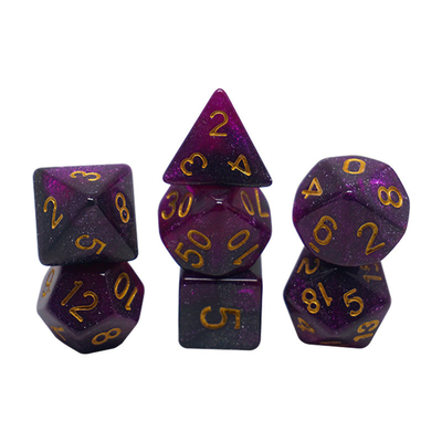 Merah, ungu dan hitam 3 -warna resin dadu suite naga dan dungeon dnd dadu
